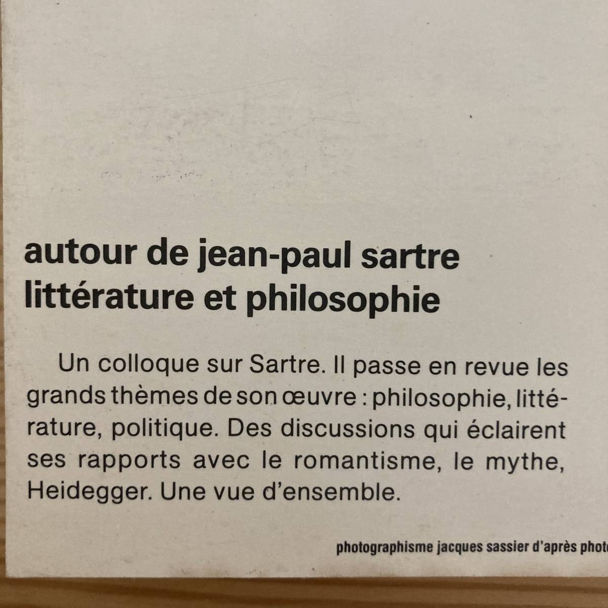 【仏語洋書】Autour de Jean-Paul Sartre / Pierre Verstraeten（序）【ジャン＝ポール・サルトル】_画像2