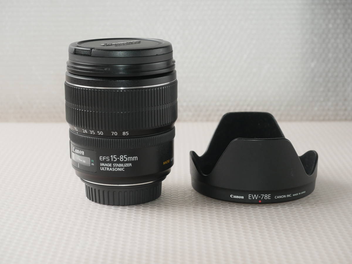 キヤノン EFレンズ EF-S15-85mm F3.5-5.6 IS USM_フード付き　元箱はありません。