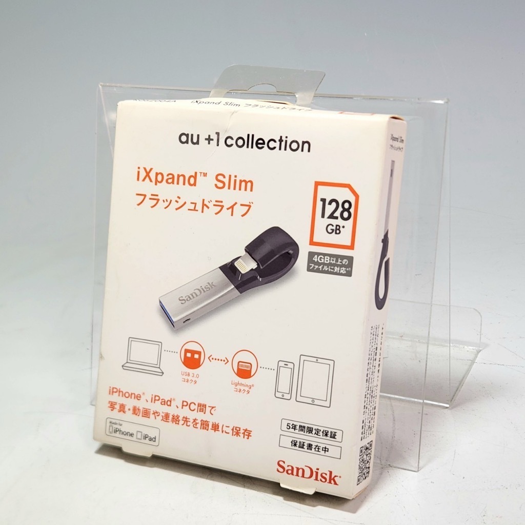 未開封品 SanDisk サンディスク iXpand Slim フラッシュドライブ 128GB R06Z004A USBメモリ バックアップ K1316_画像1