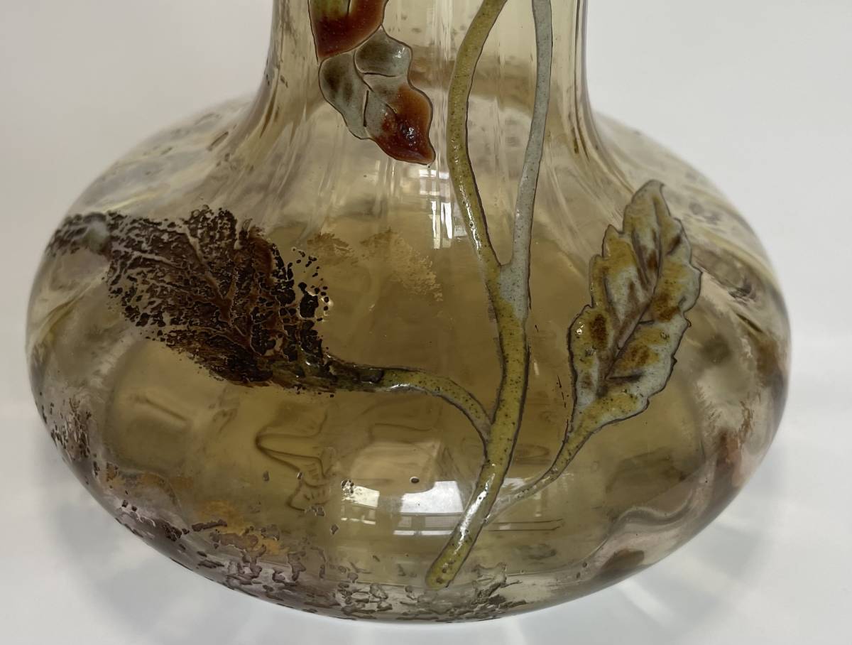 2024特集 エミール・ガレ 手彩色・盛上 1877-1884年頃 初期 Emile・Galle 工芸ガラス