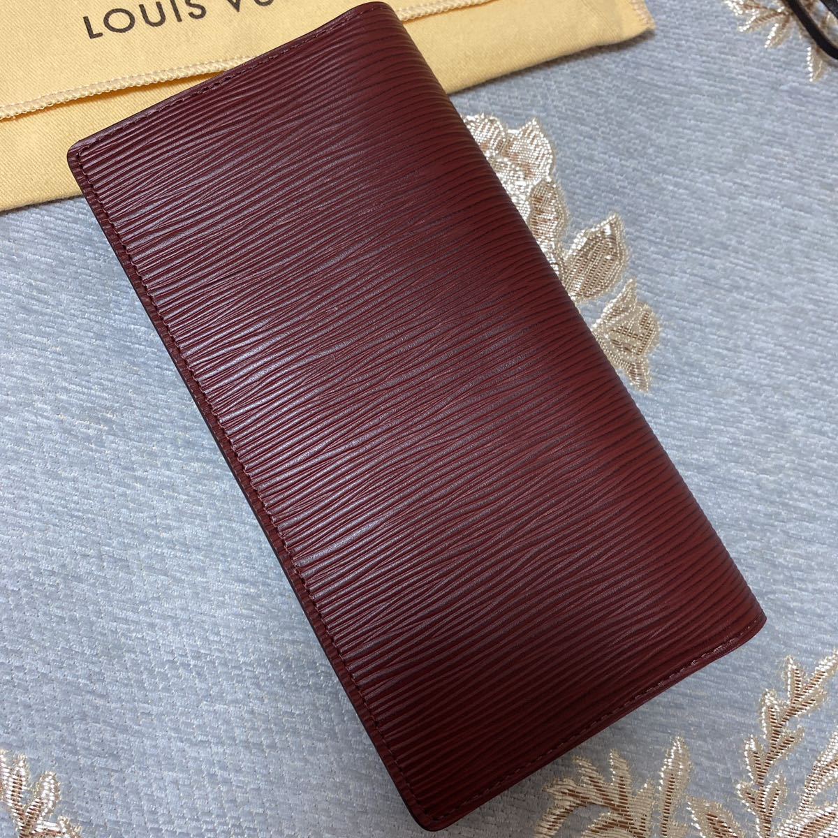 LOUIS VUITTONエピ　レザー ポルトフォイユ ブラザ 長財布　ブラウンボルドー 未使用品_画像5