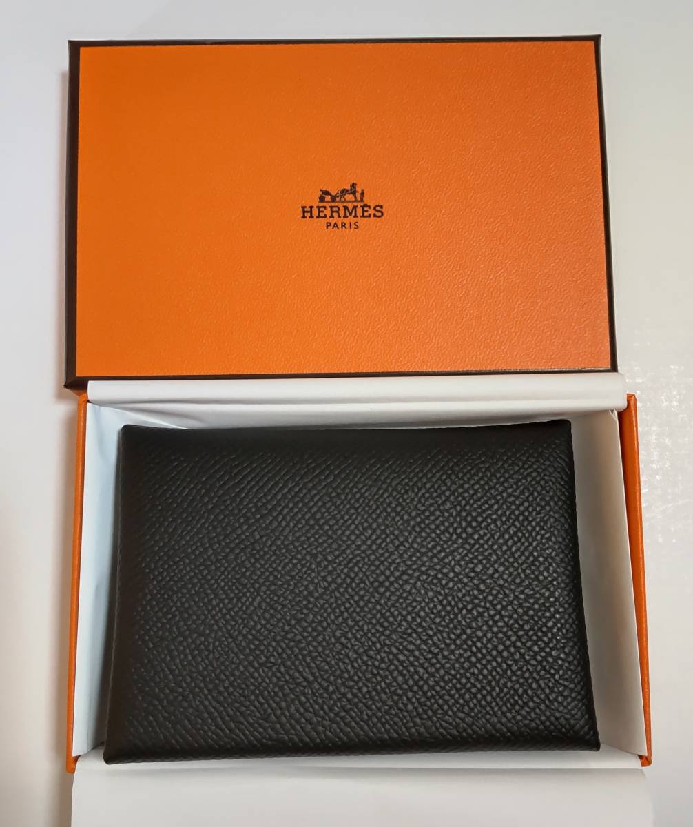 新品 エルメス HERMES カルヴィ デュオ 黒 ブラック カードケース