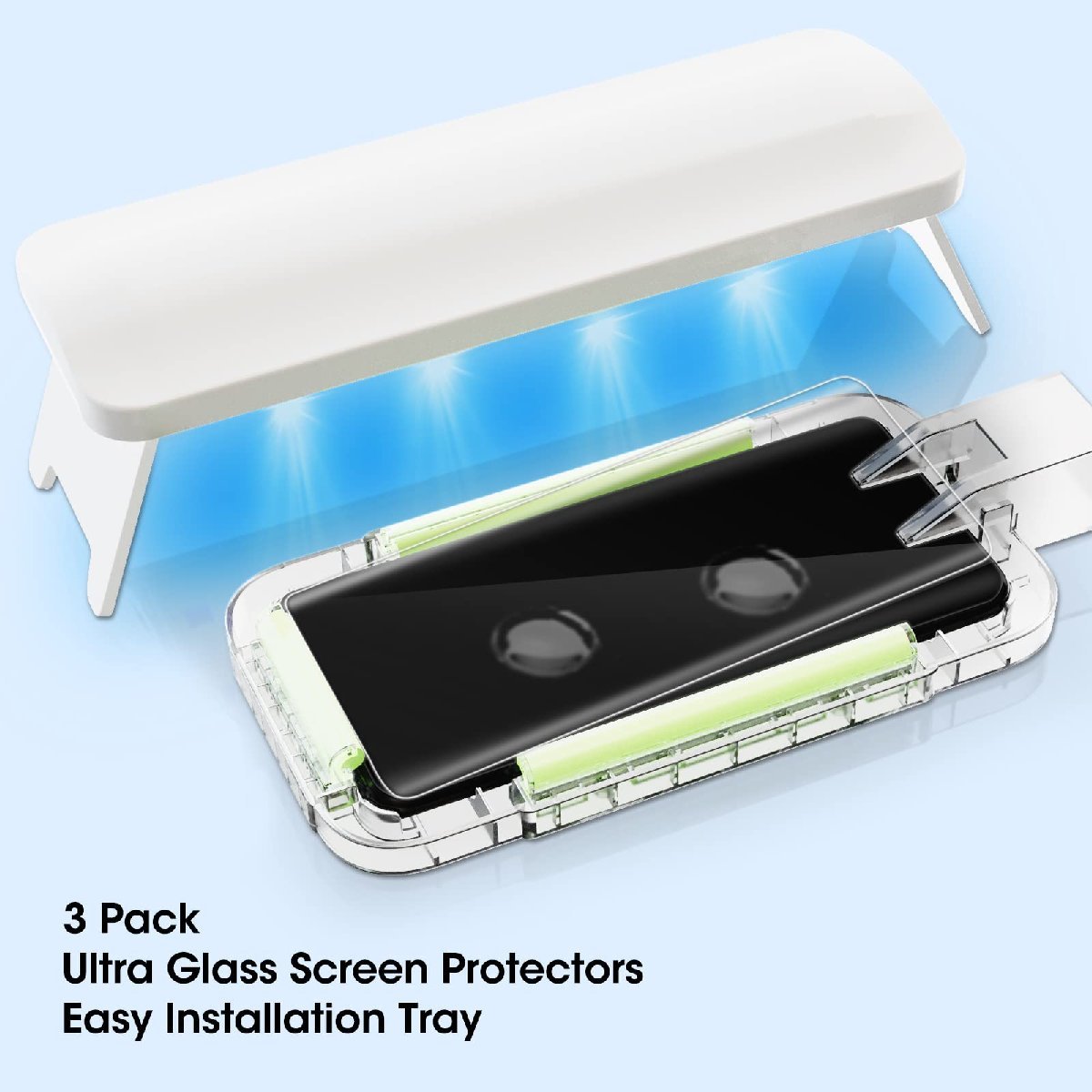 送料無料★HJCE Galaxy S23 Ultra ガラスフィルム 3D曲面 指紋認証対応 9H硬度 保護フィルム 3枚セット_画像2
