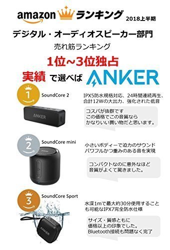 送料無料★Anker SoundCore mini コンパクト Bluetoothスピーカー 15時間連続再生 (ブラック)_画像2