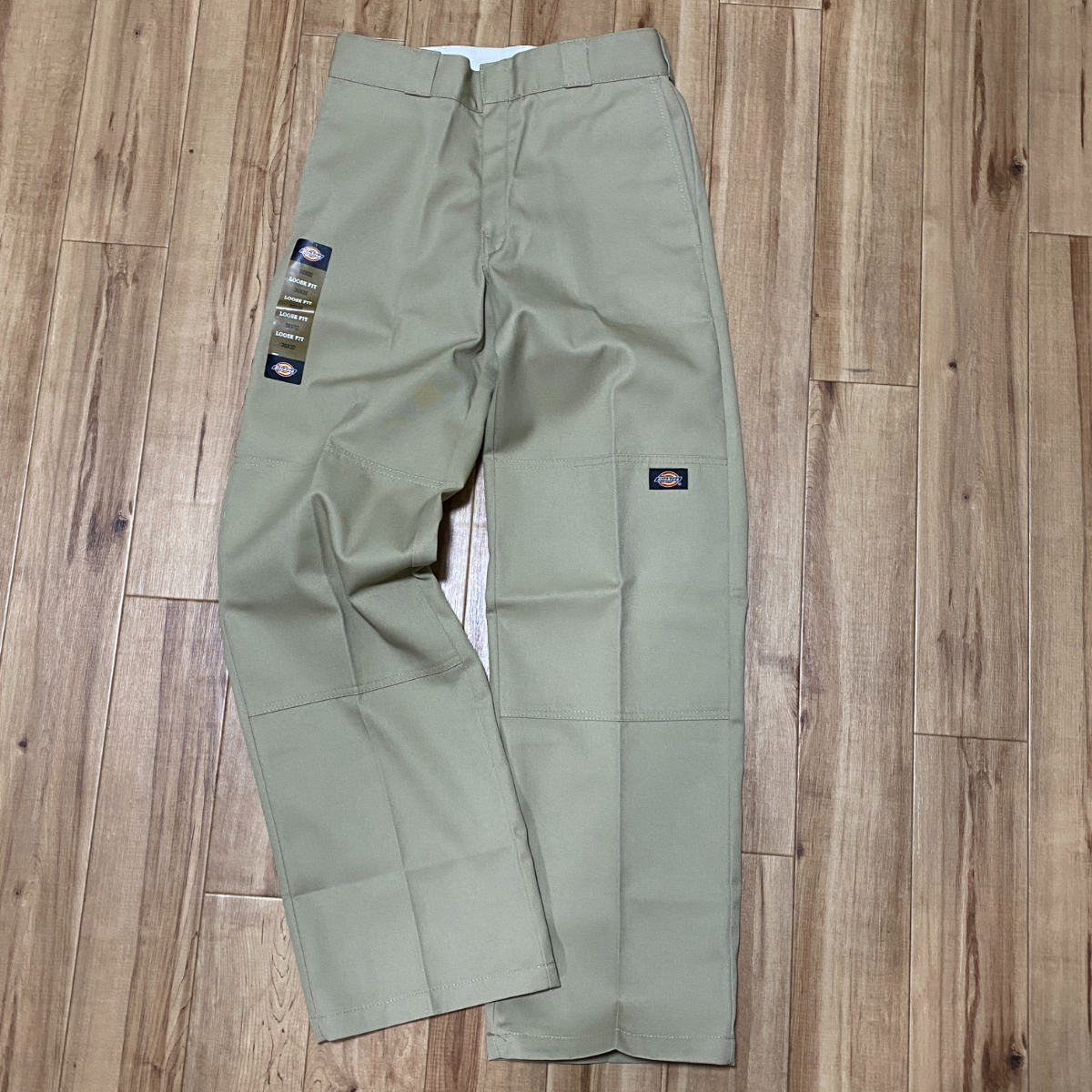 本物志向に愛されるUSAライン 「W42/L30」 Dickies ディッキーズ 極太 ルーズフィット LOOSE FIT ダブルニー カーキ KH 85283 正規品