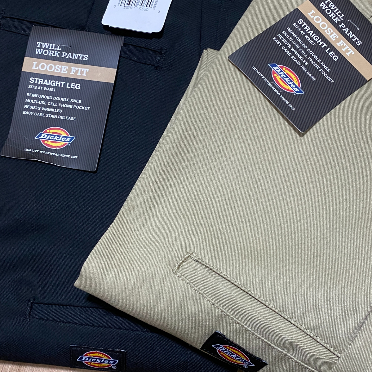 本物志向に愛されるUSAライン 「W38/L32」 Dickies ディッキーズ 極太 ルーズフィット LOOSE FIT ダブルニー ブラック BK 85283 正規品_色違いも出品中