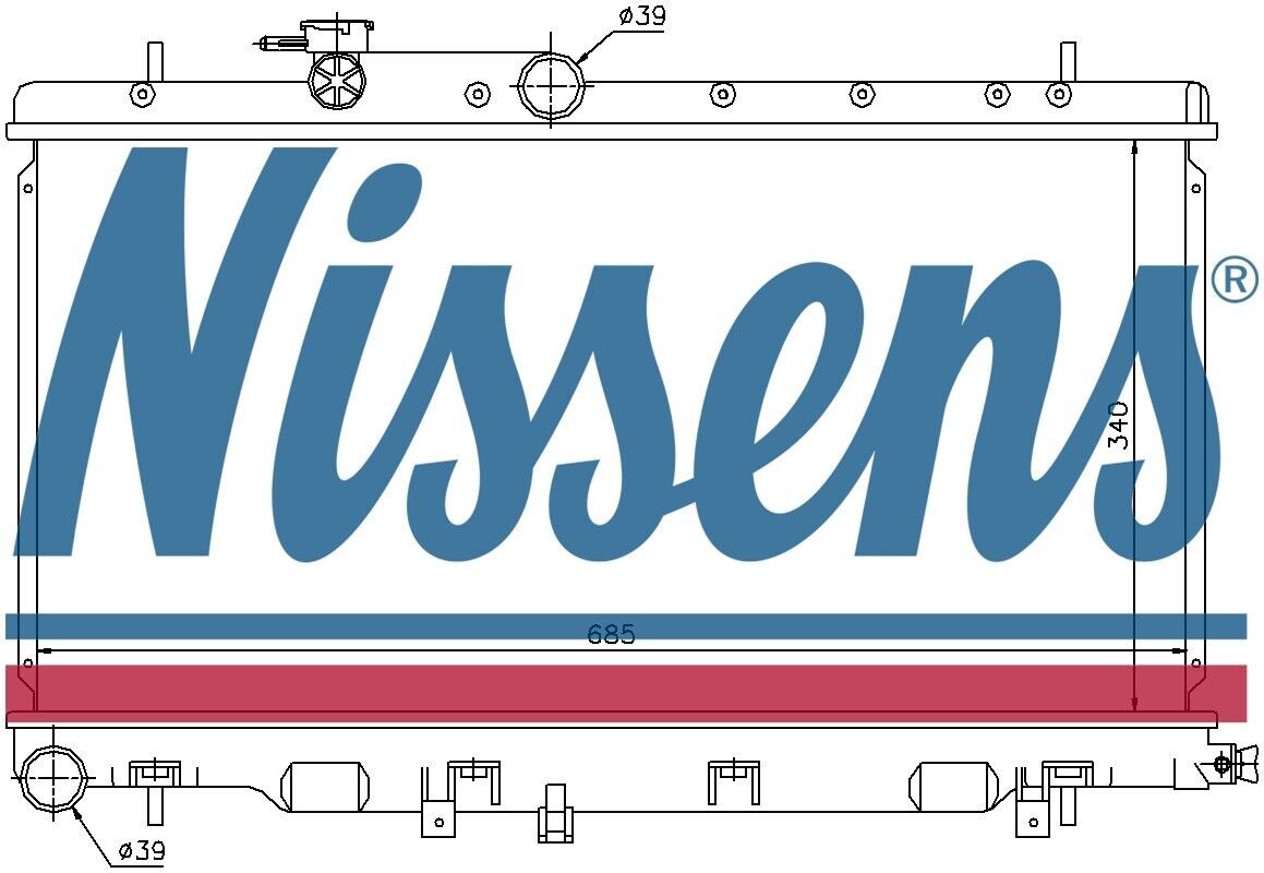 ラジエター レガシィ レガシー BE BH系 2.5L 98-03 スバル アルミ製 ラジエーター NISSENS 67709_画像8