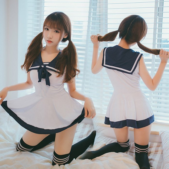 CZN10☆過激 超セクシー 誘惑 学生服風 セーラー服　ワンピース　制服 コスチューム コスプレ衣装 ナイトウェア ミニスカート_画像1