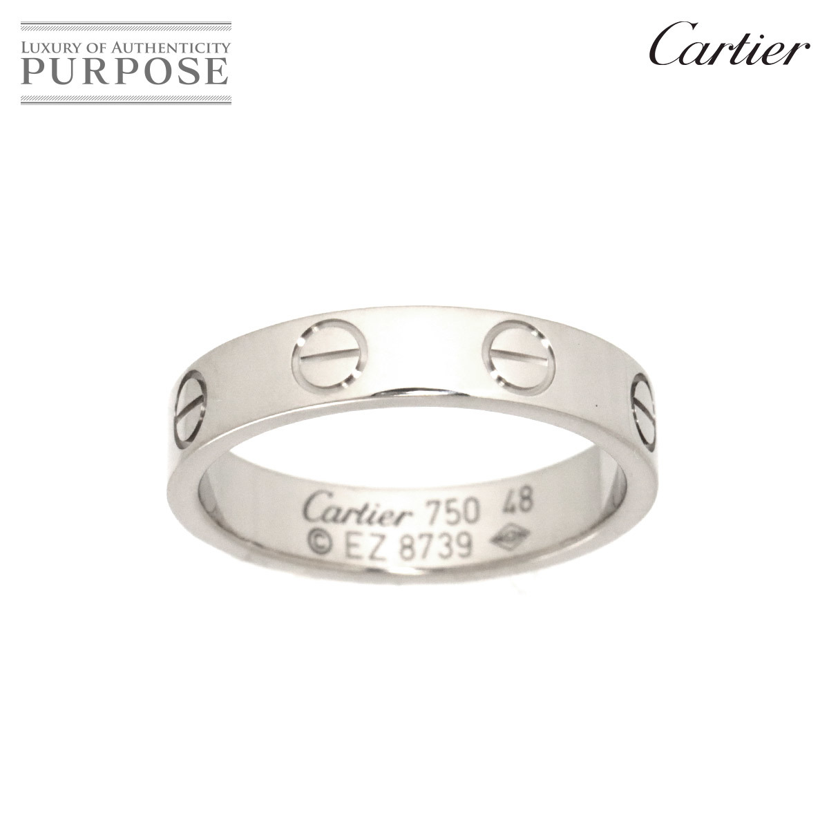 カルティエ Cartier ミニラブ #48 リング K18 WG ホワイトゴールド 750