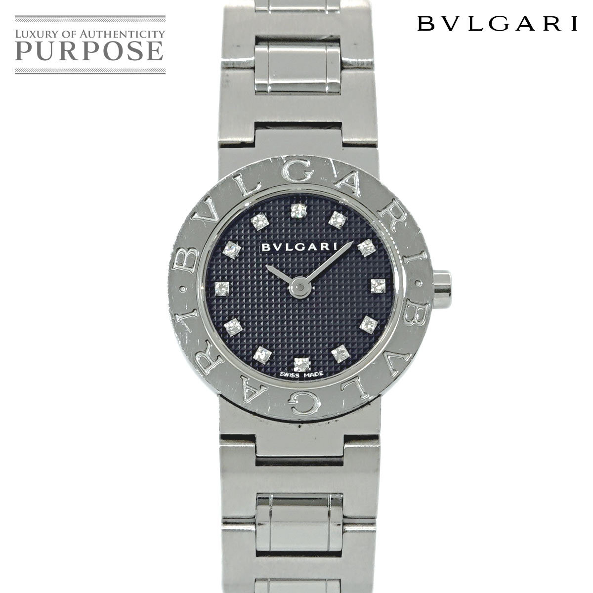 ブルガリ BVLGARI ブルガリブルガリ BB23SS レディース 腕時計 12P ダイヤ ブラック 文字盤 クォーツ BVLGARIBVLGARI 90190241_画像1