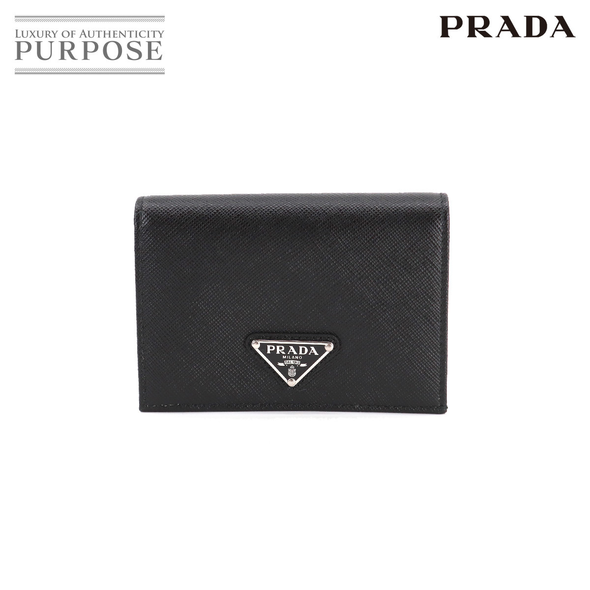新品 未使用 プラダ PRADA サフィアーノ 二つ折り コンパクト 財布