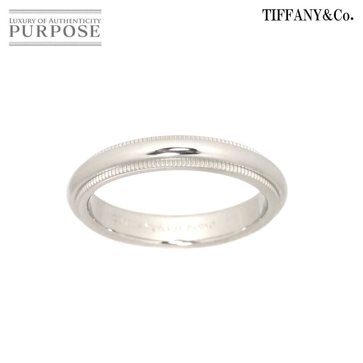 ティファニー TIFFANY&CO. ミルグレイン 8.5号 リング 幅3mm Pt プラチナ 指輪 Milgrain Ring 90186189