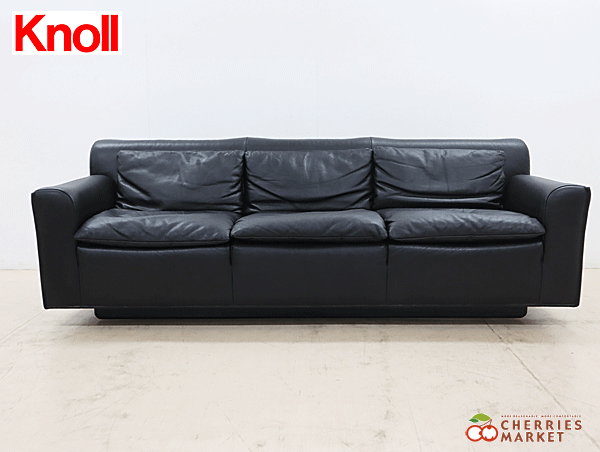 ◆展示品◆ Knoll ノル ノール heli ヘリ 3Pソファ/3人掛けソファ オット・ザッフ 黒総革 104万