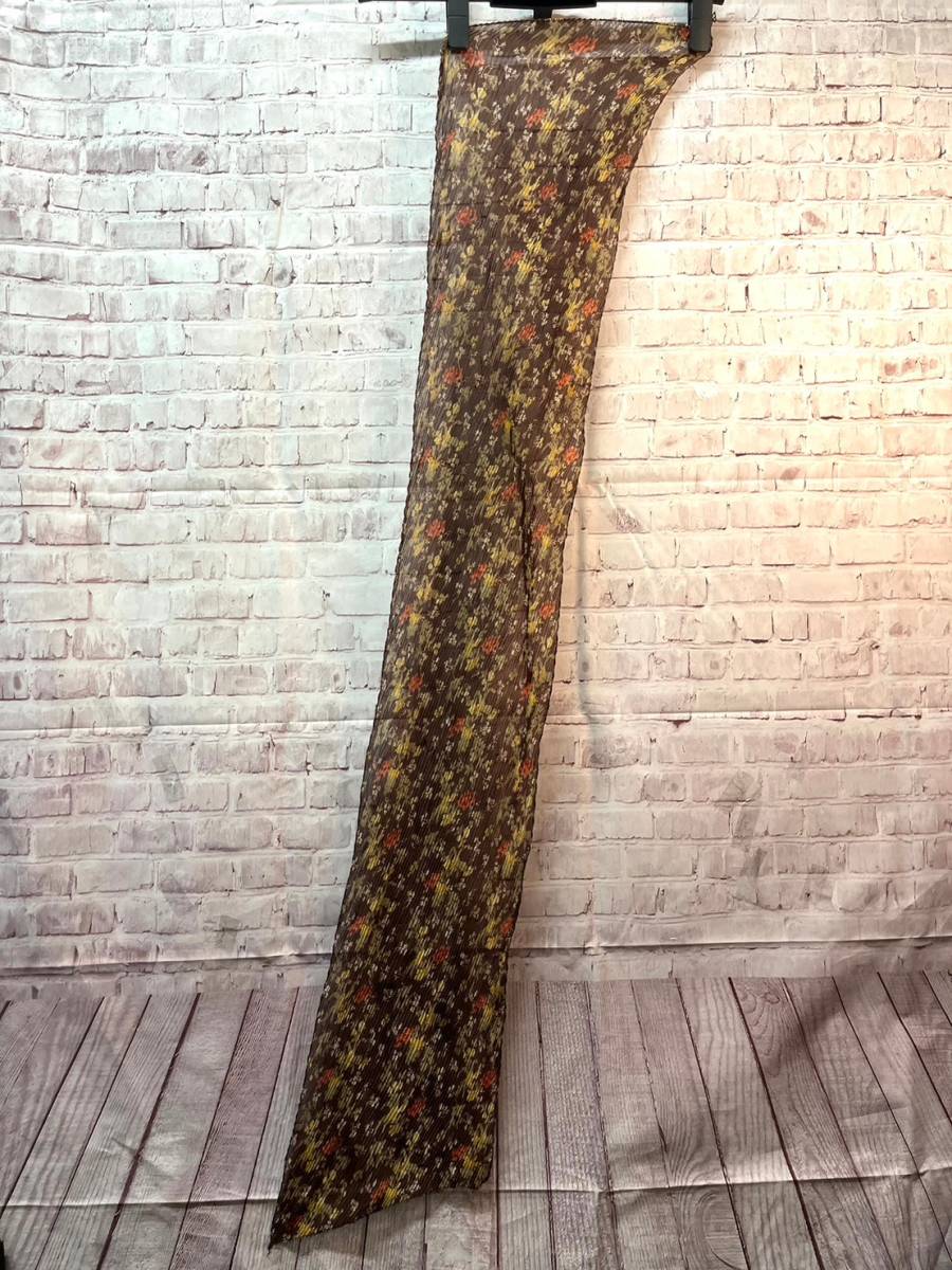 プリーツロングストール スカーフ　花柄　フラワー　20×130