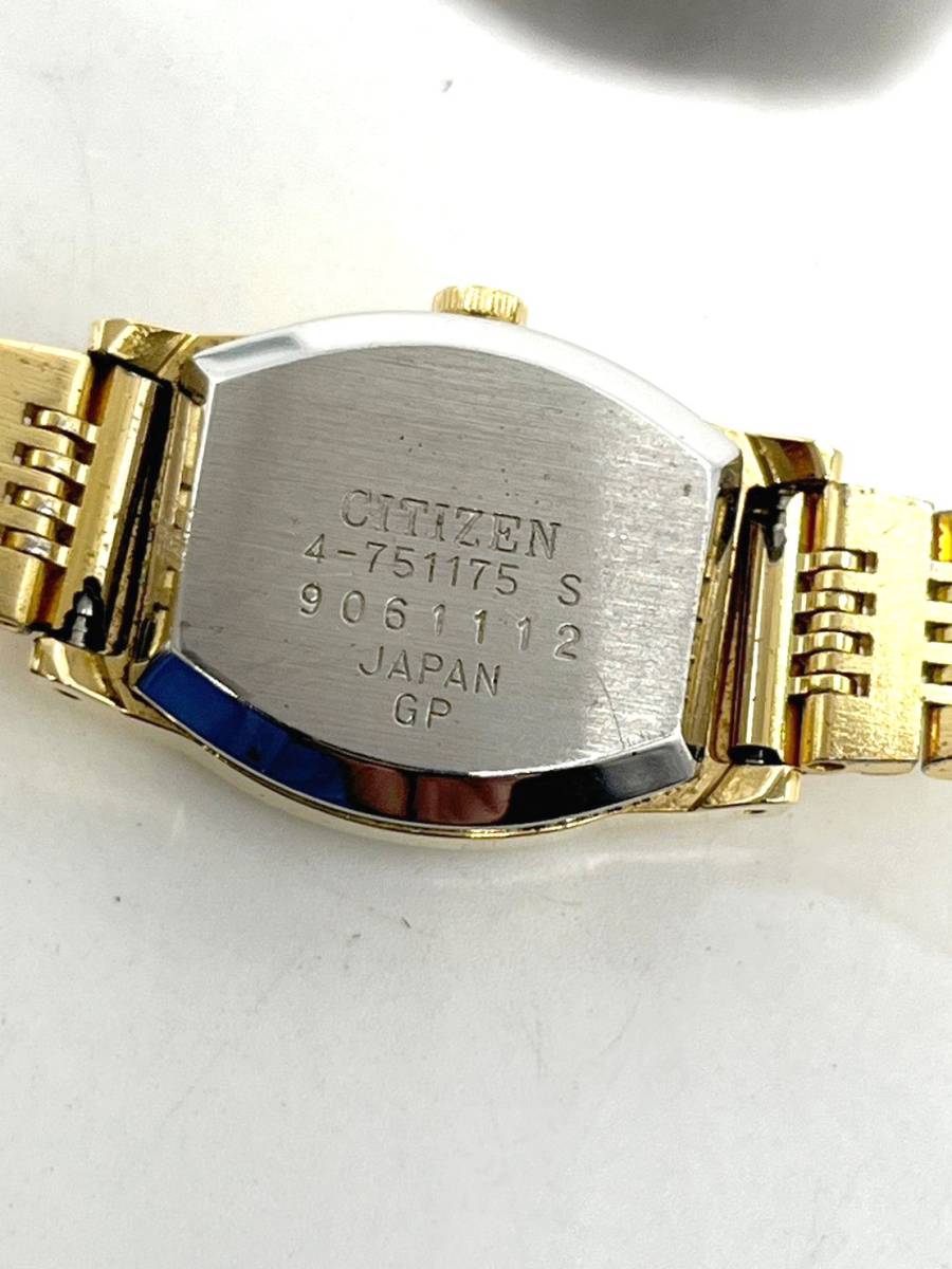 電池切れ】CITIZEN シチズン 4-751175 クォーツ腕時計 黒文字盤 電池切れ】CITIZEN シチズン 4-751175 クォーツ腕時計 黒文字盤