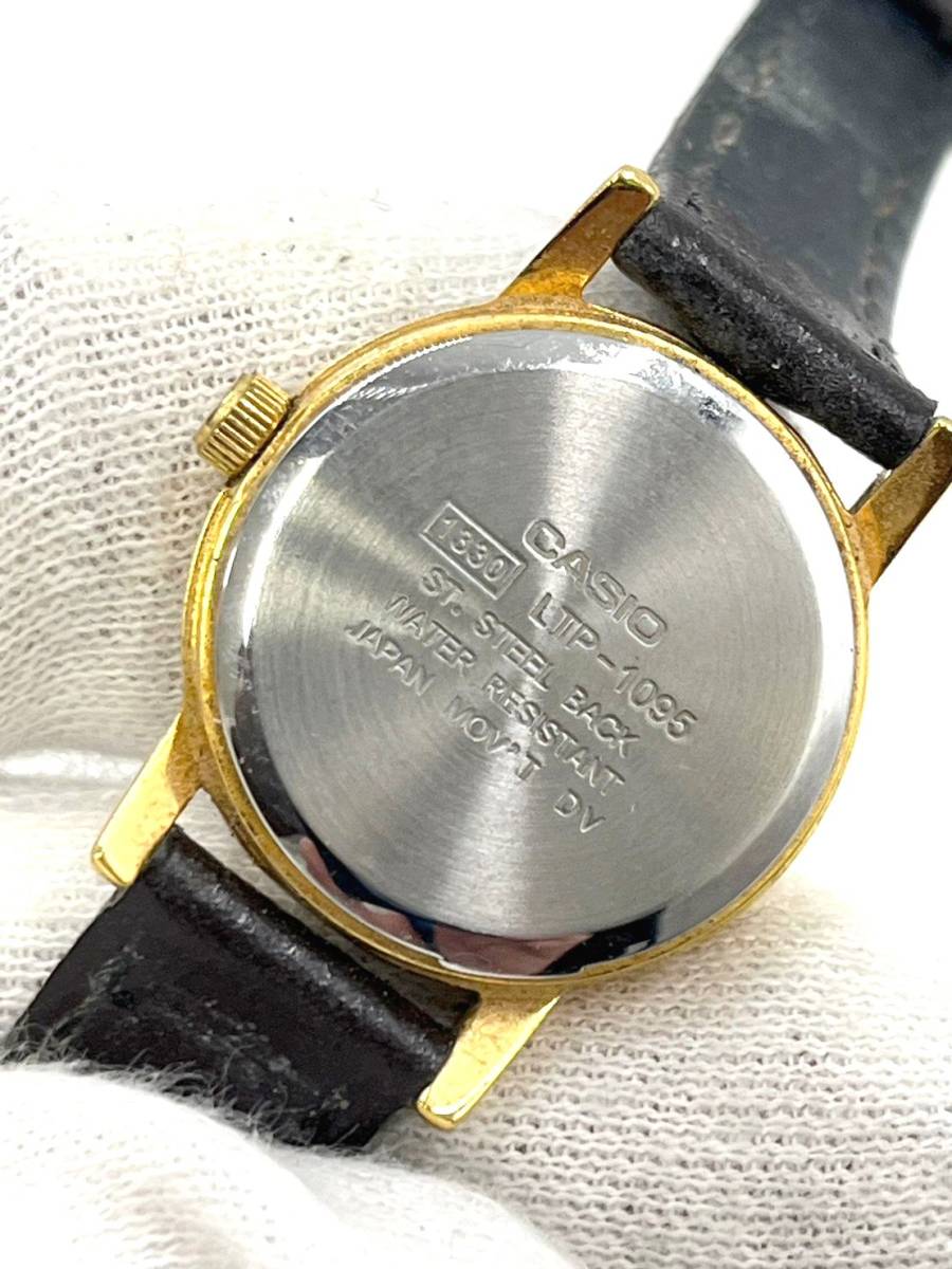 【電池切れ】CASIO カシオ　LTP-1095　クォーツ腕時計　レディース　ゴールド文字盤 ケース2.2　_画像2
