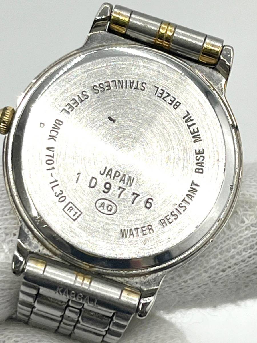 【電池切れ】SEIKO セイコー URBAN アーバン クォーツ腕時計 レディース ラウンドフェイス コンビ V701-1L30 ケース：2.4 の画像2