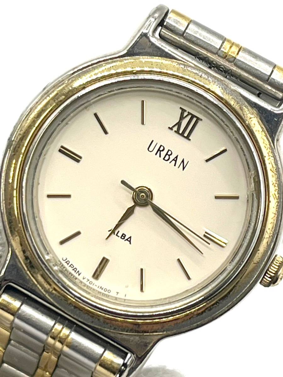 【電池切れ】SEIKO セイコー URBAN アーバン クォーツ腕時計 レディース ラウンドフェイス コンビ V701-1L30 ケース：2.4 の画像1