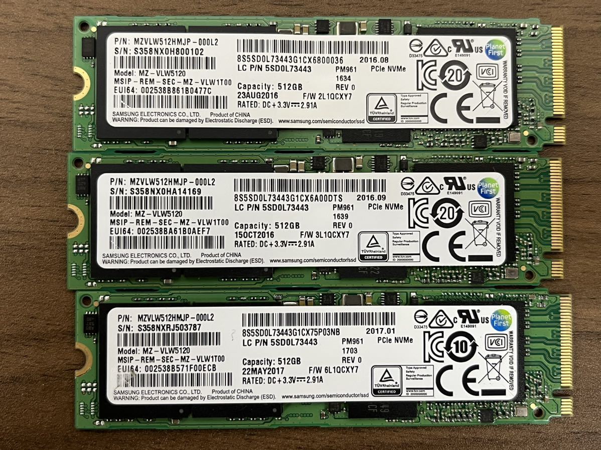 SAMSUNG  SSD 512GB m.2 MZ-NLN512A １点