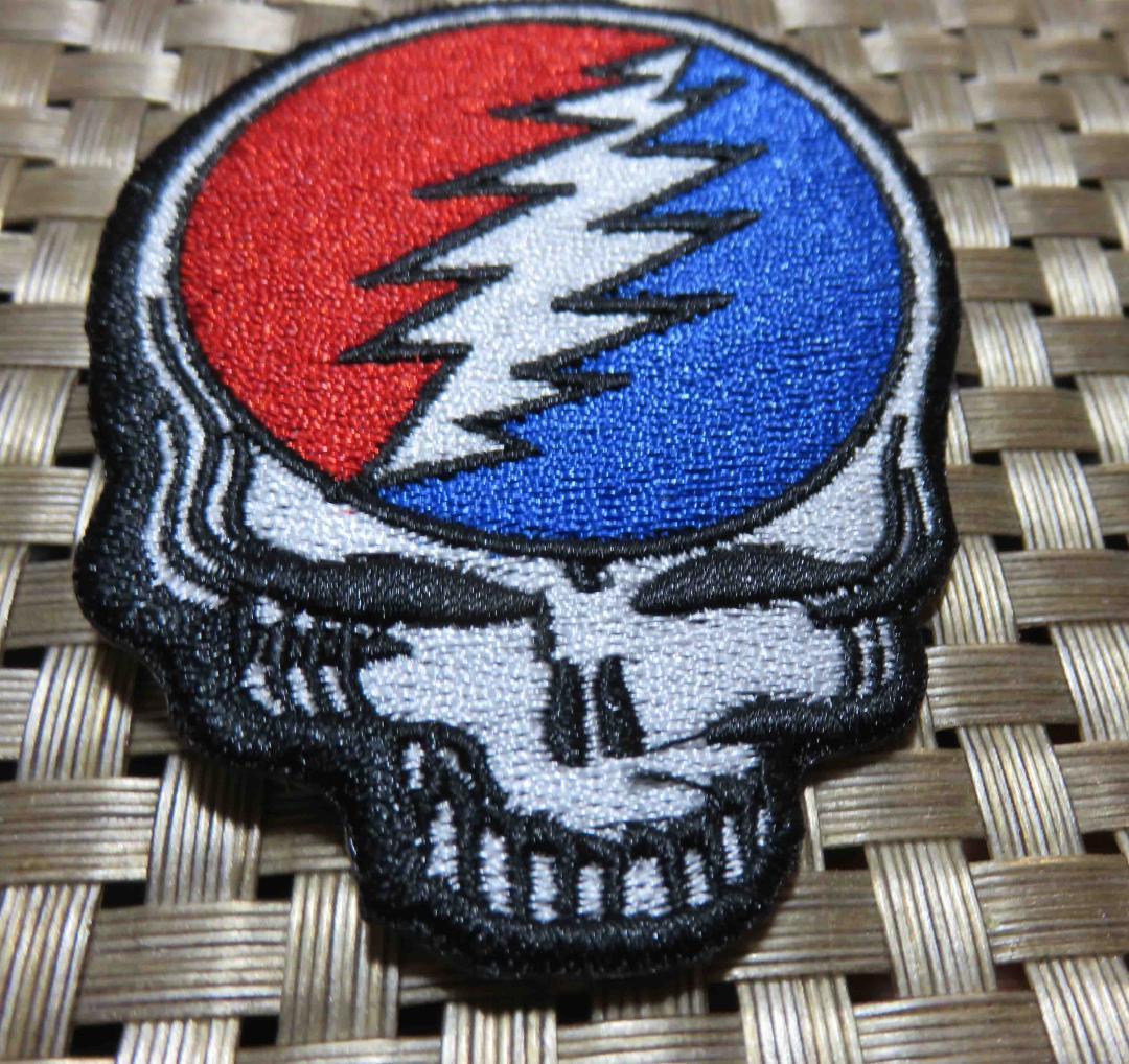  red blue skeleton . face # new goods GRATEFUL DEAD grate full * dead embroidery badge ultra elegant * music music # airsoft military US fashion clothing DIY