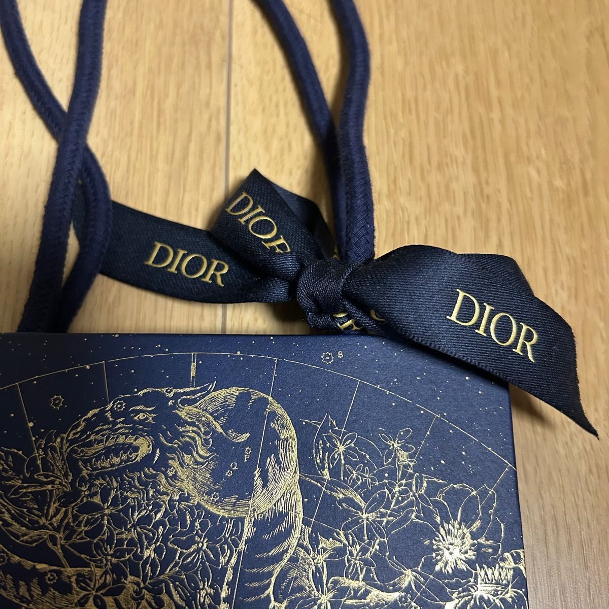  Dior  ディオール　コスメ☆ショップ袋　ショッパー　紙袋　ラッピング　リボン付　クリスマス限定　ホリデー　2022