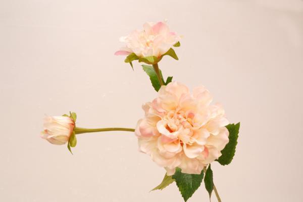 ● ダリア 花3個 X 24本 造花 アート インテリア フラワーアレンジメント アーティシャルフラワー ピンク 花材 材料 No.8の画像2