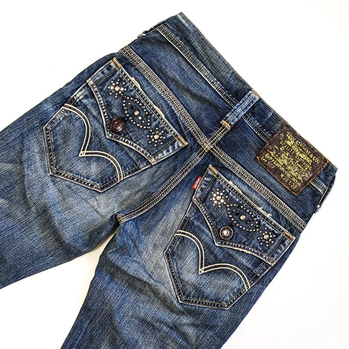 LEVI'S Levis リーバイス507 ブーツカット フレアデニム ジーンズ ジーパン Gパン denim ユーズド加工 メンズ_画像1