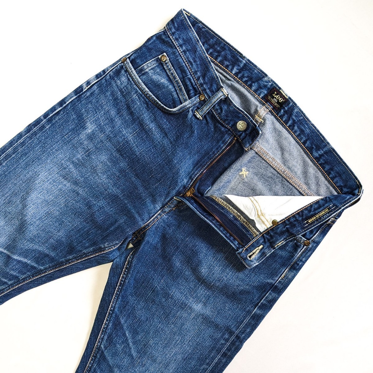 lee リー 101 LM9201 レギュラーナロー 耳付き デニム ジーンズ ジーパン Gパン denim ユーズド加工 USED加工 メンズ セルビッジ 赤タグ_画像2