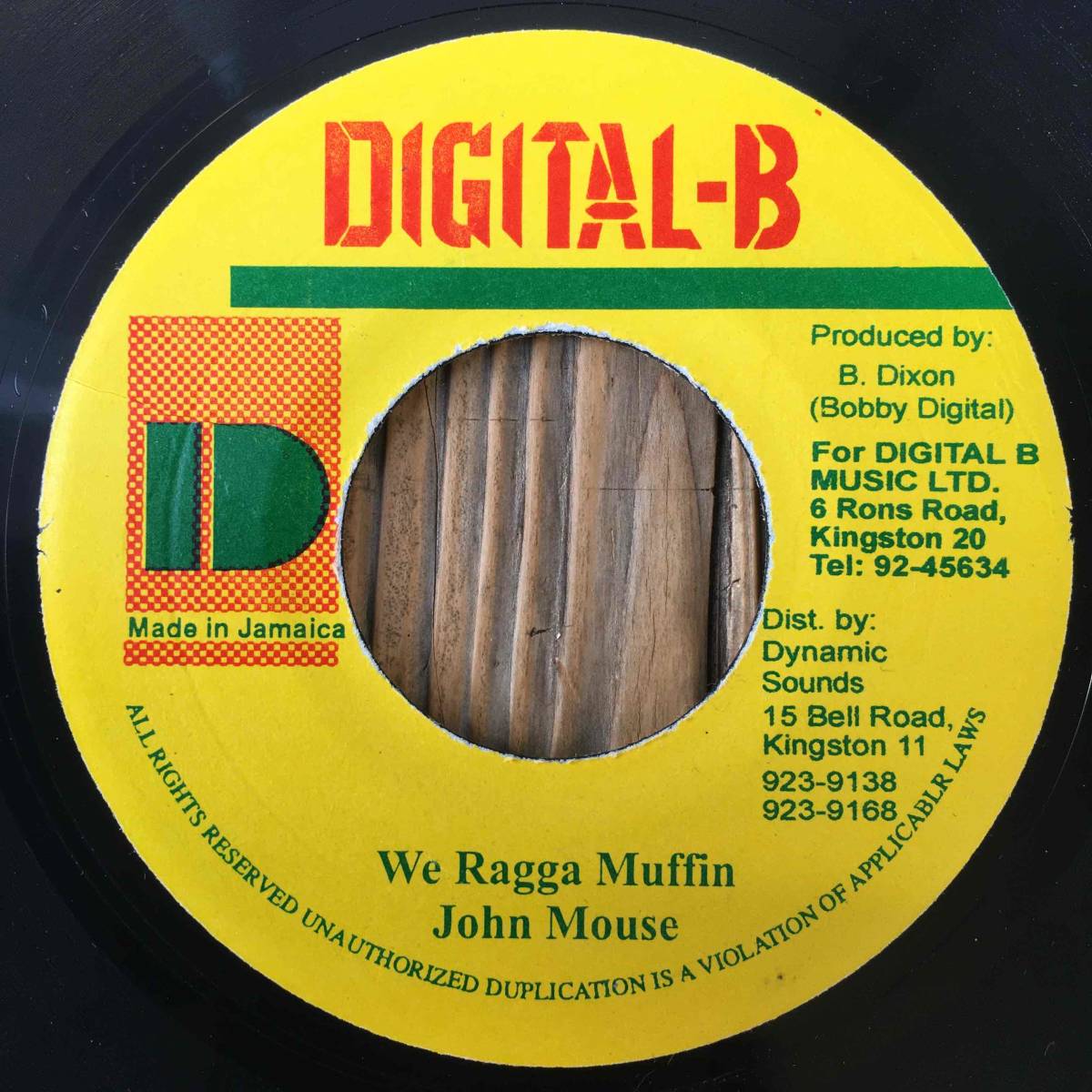 ★送料込み！1989！HIT！Sound Killa！BOW BOW riddim！【John Mouse - We Ragga Muffin (We Raggamuffin)】7inch Digital-B Repress JA