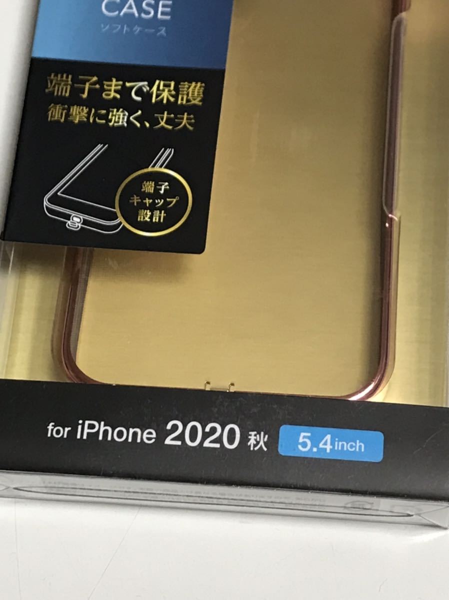 匿名送料込み iPhone12mini用カバー 透明 クリアケース ソフトケース 縁色 ローズゴールド ピンク系 新品アイホン アイフォーン12ミニ/RR4_画像4