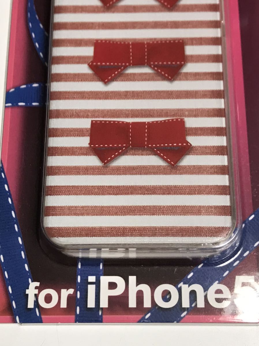 匿名送料込み iPhone5s iPhoneSE用 カバー ケース 三連リボン 赤色 レッド デコレウェア 新品 アイフォーン5s アイホンSE/SF6