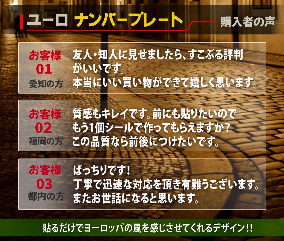 【前後2セット】　ユーロナンバープレート　選べる素材3タイプ　マグネット　プラ板　吸着シート　フランス イタリア　ドイツ　英国　_画像10