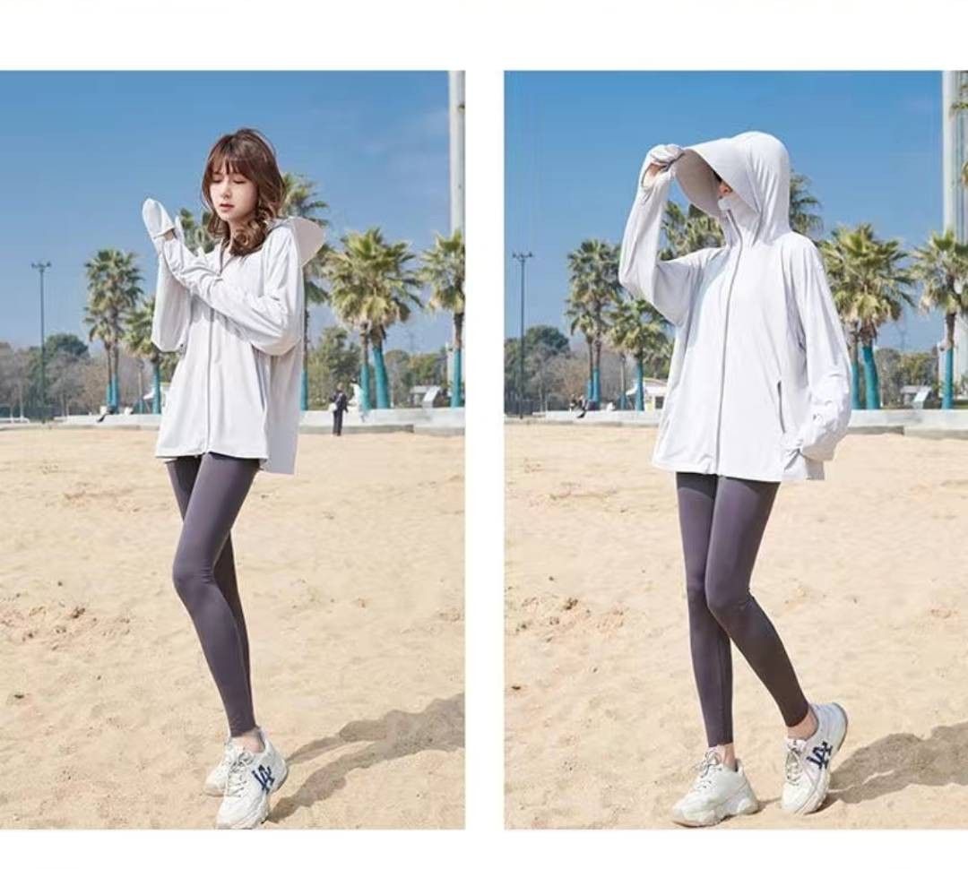 サマーアイスシルク日焼け止め服女性用長袖ライト通気性UV保護け止め服