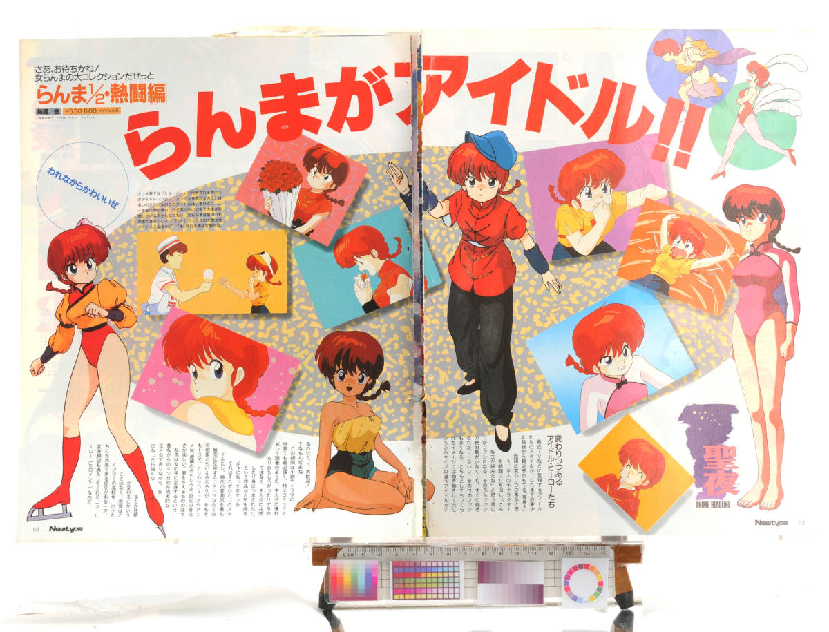 [Delivery Free]1990s- Newtype Anime Magazine Special Feature Piece of paper Clipping Ranma1/2 らんま1/2(高橋留美子) [tagNT]