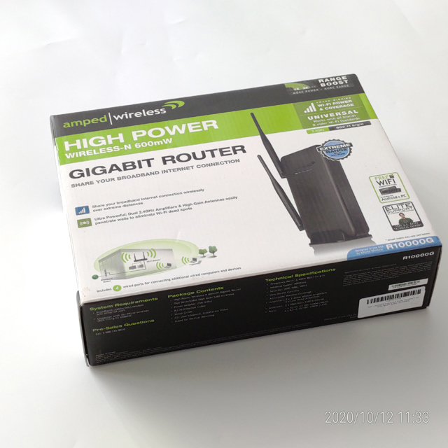 amped wireless High Power ハイパワー 0.6W ルーター Gigabit Router Wi-Fi 2.4GHz 無線 LAN AP R10000G_画像7