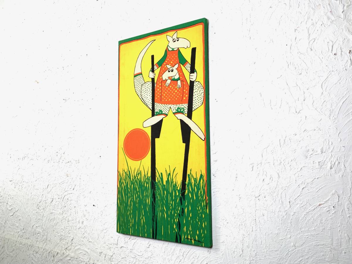 ビンテージ 60-70's ファブリックウォールデコ 壁掛け インテリア ミッドセンチュリー 絵 オブジェ ディスプレイ雑貨