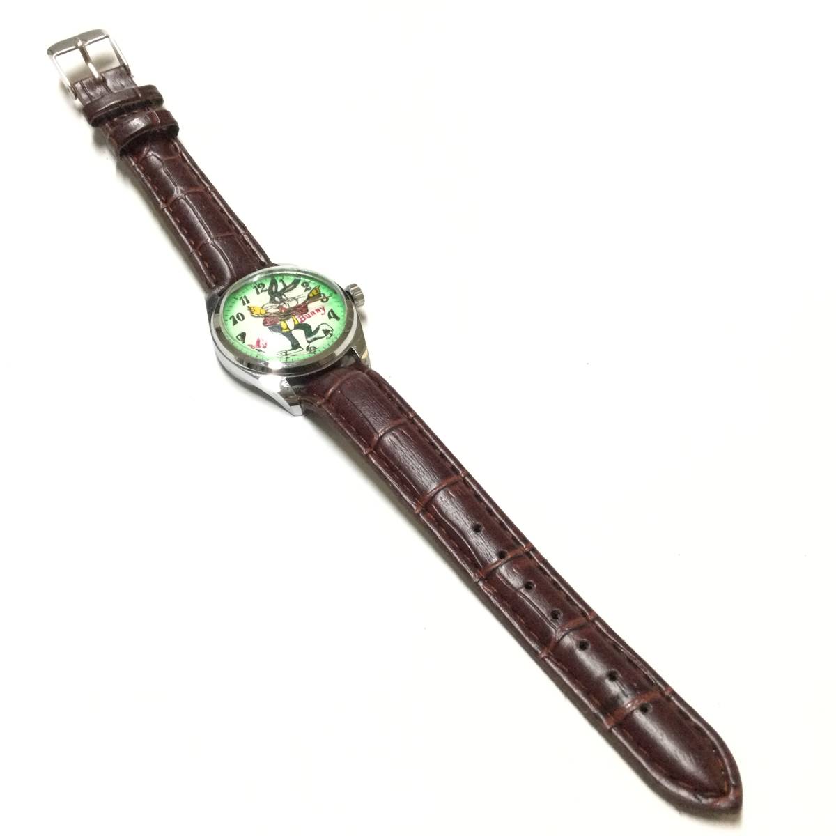 [ Showa Retro * rare Vintage ]70 period Looney Tunes Bugs Bunny hand winding wristwatch character watch 