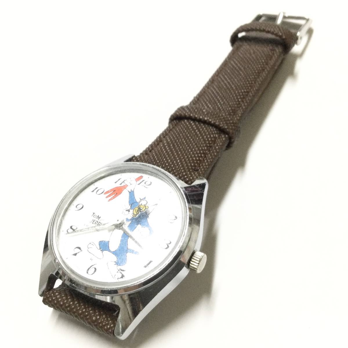 [ Showa Retro * редкий Vintage ] механический завод Seiko SEIKO Tom . Jerry наручные часы Tom & Jerry герой часы 