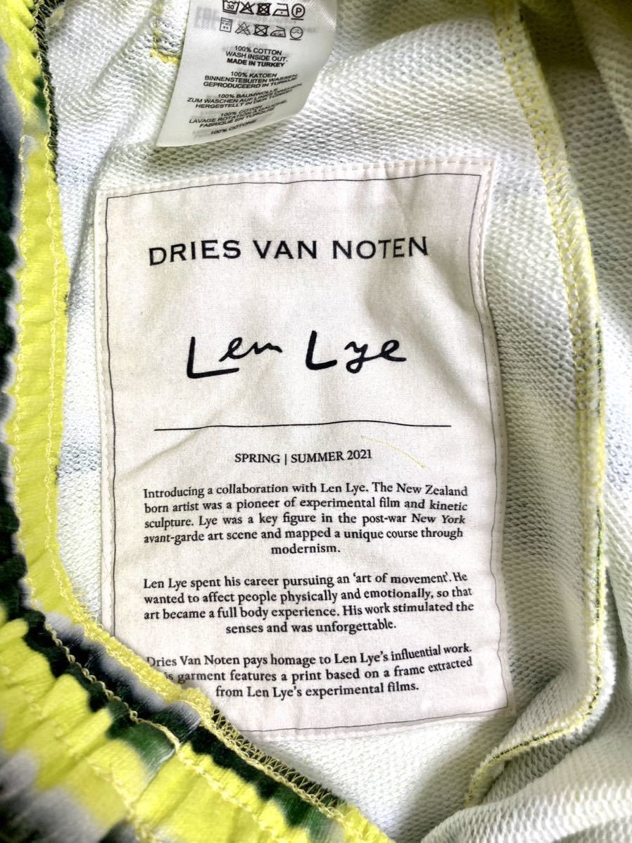 ドリスヴァンノッテン DRIES VAN NOTEN Len Lye レンライ　総柄　幾何　メンズ　ショートパンツ　ハーフ　S ボーダー　イエロー　黄