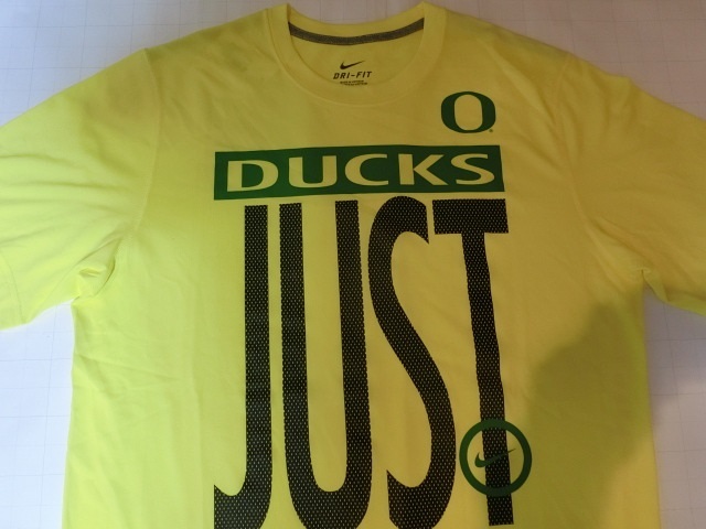 USA購入 激レア 【Nike】機能素材【DRI FIT】USカレッジ オレゴン大学ダックス【OREGON DUCKS】【Just Do It】ロゴプリント Tシャツ US S_画像1