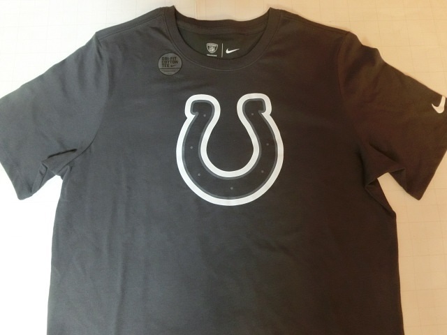 USA購入 ナイキ【Nike】機能素材【DRI FIT】NFL インディアナポリス コルツ【Indianapolis Colts】ロゴプリントTシャツ US S グレー_画像1