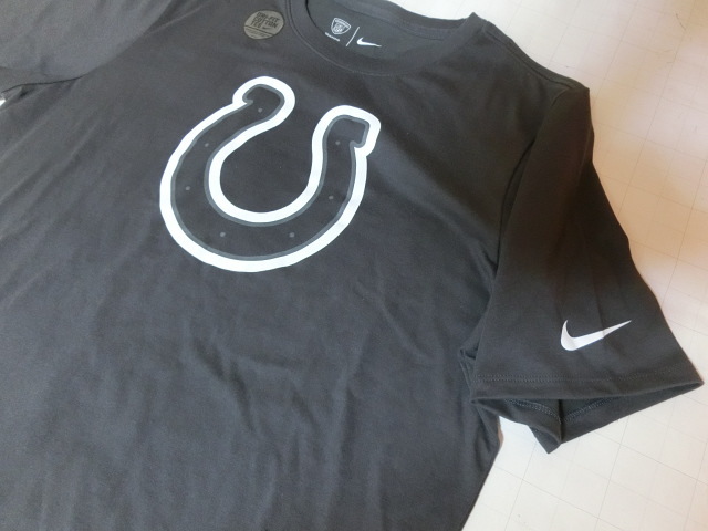 USA購入 ナイキ【Nike】機能素材【DRI FIT】NFL インディアナポリス コルツ【Indianapolis Colts】ロゴプリントTシャツ US S グレー_画像4