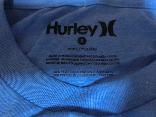 USA購入 人気サーフ系ブランド ハーレー【HURLEY】【PREMIUM TEE】 ロゴプリントTシャツUS Sサイズ サックスブルー_画像6