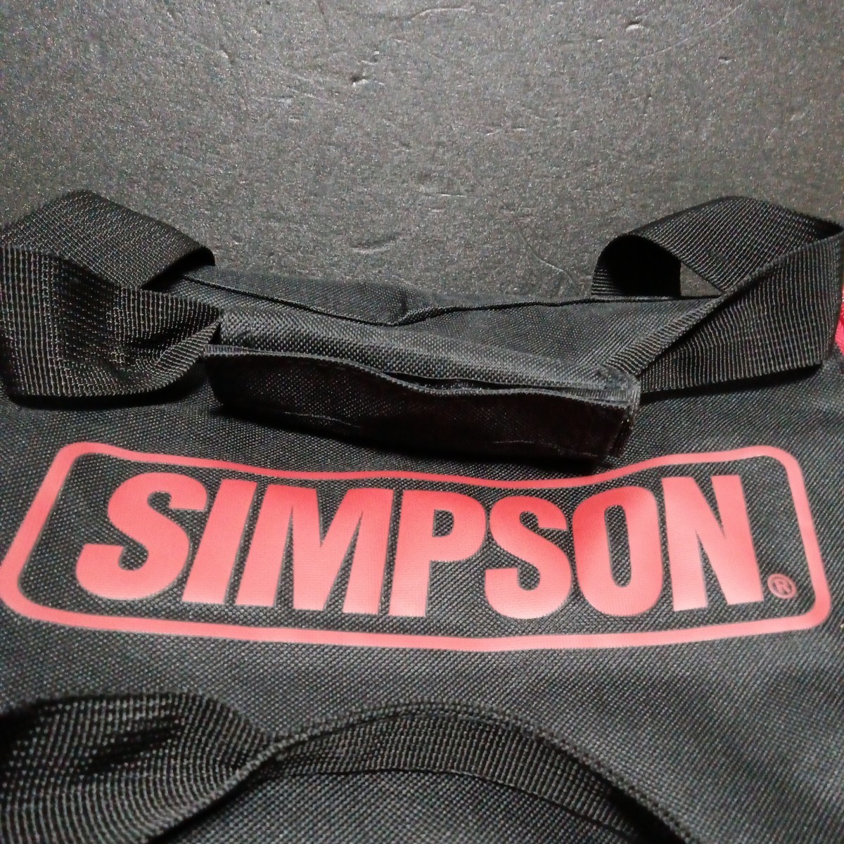 ● SIMPSON「バッグ」※裏地の一部に劣化あり　外寸サイズ（持ち手含まず）横幅49cm奥行26cm高さ29cm　大型　ボストン　シンプソン