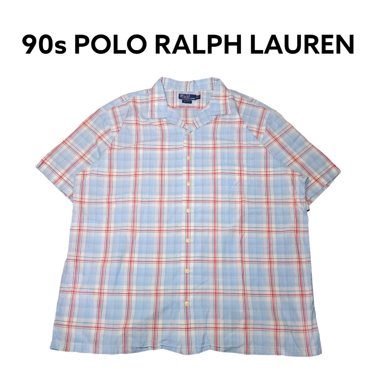 90s ポロラルフローレン　超ビッグサイズ　開襟シャツ　オープンカラー　POLO RALPH LAUREN
