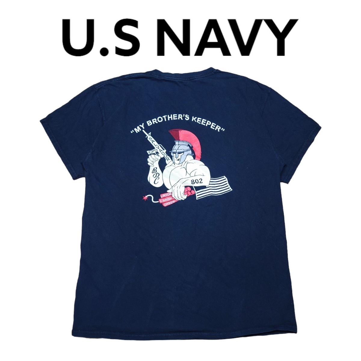 U.S NAVY 両面ビッグプリント　Tシャツ　古着　ミリタリー　海軍