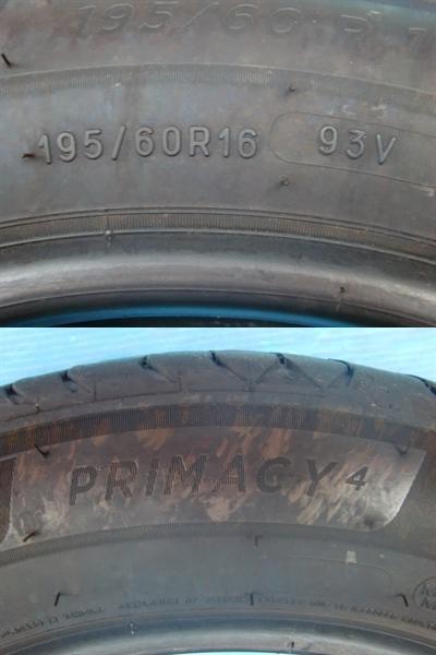 ★福島いわき★ ●中古1本の補修用 ミシュラン PRIMACY プライマシー４ 195/60R16 93V 2021年製 セレナ ウィッシュ イスト 等_画像2