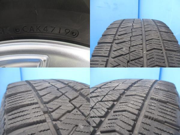 4本 中古 2019年製 TRIP アルミホイール 16インチ 6.5J +46 100 5H ブリヂストン BLIZZAK VRX2 スタッドレス タイヤ 205/55R16 91Q_画像9