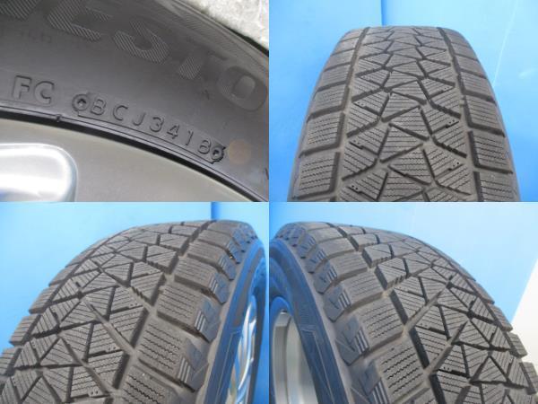 4本 中古 2018年製 BALMINUM アルミホイール 17インチ 7J +53 100 5Hブリヂストン BLIZZAK DM-V2 スタッドレス タイヤ 225/60R17 99Q_画像5