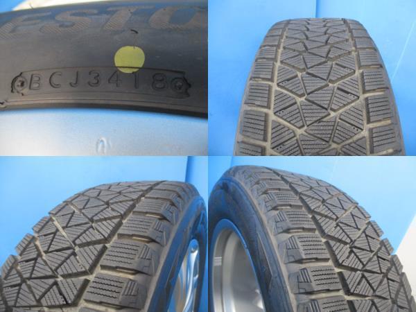 4本 中古 2018年製 BALMINUM アルミホイール 17インチ 7J +53 100 5Hブリヂストン BLIZZAK DM-V2 スタッドレス タイヤ 225/60R17 99Q_画像3